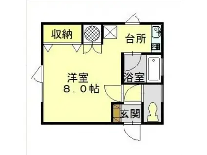 エクセルハイム(ワンルーム/1階)の間取り写真