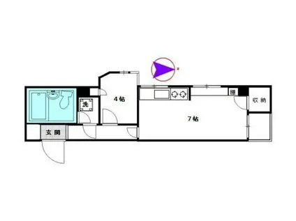ニューハイツ麻布仙台坂(1DK/8階)の間取り写真