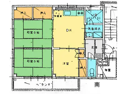 ハイタウン啓(3DK/4階)の間取り写真