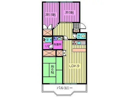 グランデージ大宮(3LDK/4階)の間取り写真