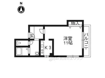 アルテハイム四条大宮(1K/1階)の間取り写真