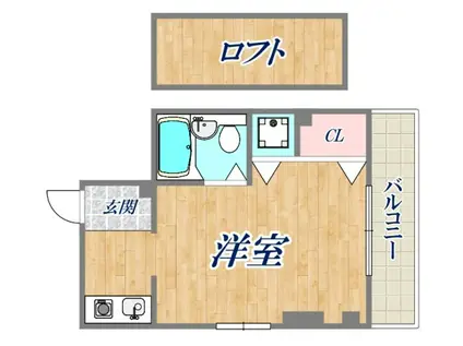 マーシュ門戸(ワンルーム/3階)の間取り写真