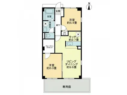 フォブール HAYASHI(2LDK/1階)の間取り写真