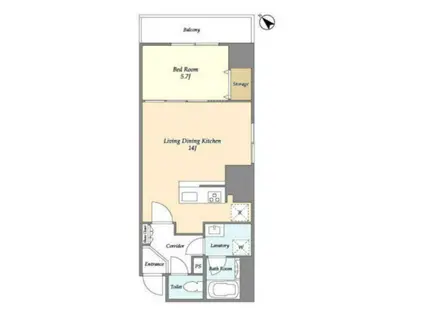 ニフィットニホンバシヨコヤマチョウ(1LDK/10階)の間取り写真