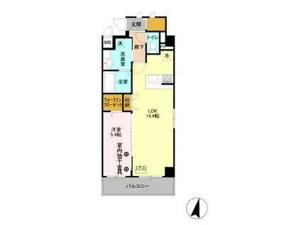 エルフローレ(1LDK/4階)の間取り写真