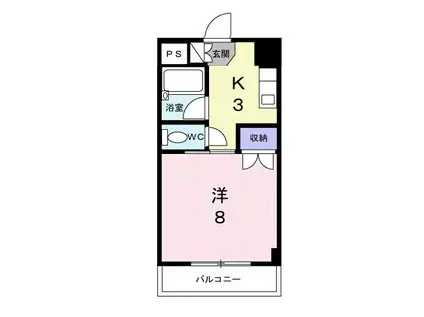 福安ビル(1K/2階)の間取り写真