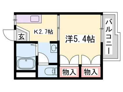 MCOURT A(1K/2階)の間取り写真