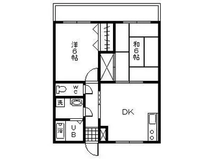 第3谷口コーポ(2DK/2階)の間取り写真