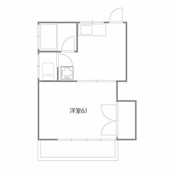 コーポ阿川(1K/2階)の間取り写真