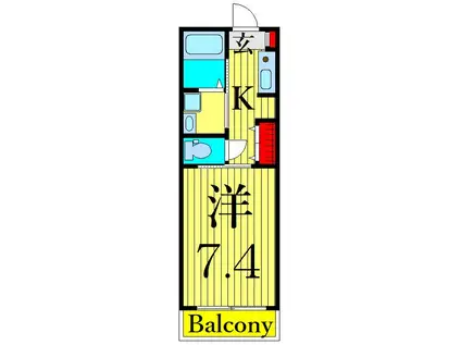 CANARYWHARF青砥(1K/1階)の間取り写真