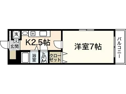 リベルタ可愛(1K/4階)の間取り写真