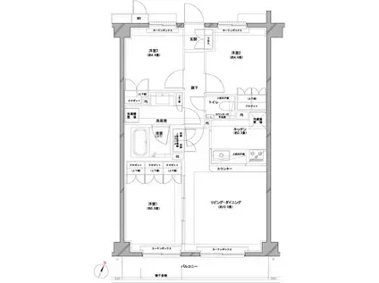 エルデンシア南大泉(3LDK/2階)の間取り写真