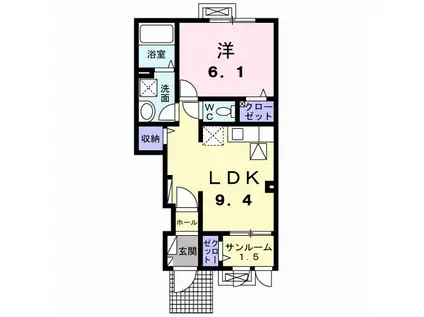 ボヌール(1LDK/1階)の間取り写真
