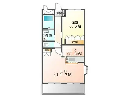 けやきガーデンプレイス(1LDK/2階)の間取り写真