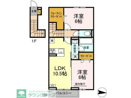 ラプエルタ(2LDK/2階)の間取り写真