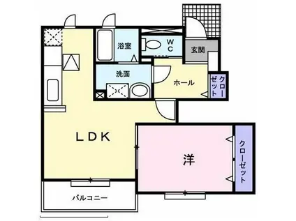 パスタラル(1LDK/1階)の間取り写真