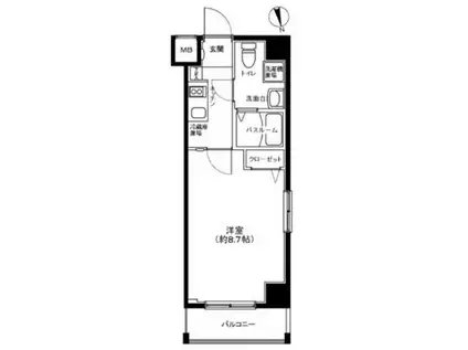グランフォース中野富士見町(1K/5階)の間取り写真