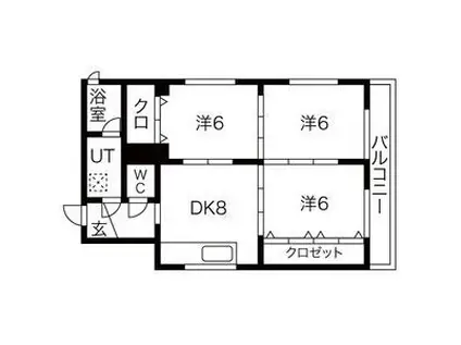 コーポエリオ(3LDK/2階)の間取り写真