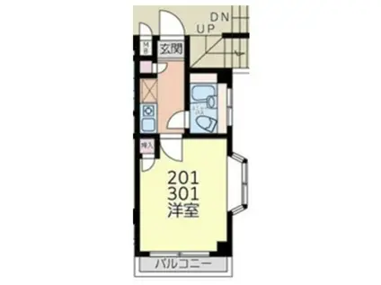 クロノス相模台(1K/3階)の間取り写真