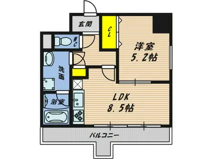 サンシティー(1LDK/7階)の間取り写真