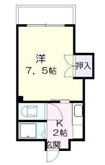 迫田ビル(1K/4階)の間取り写真