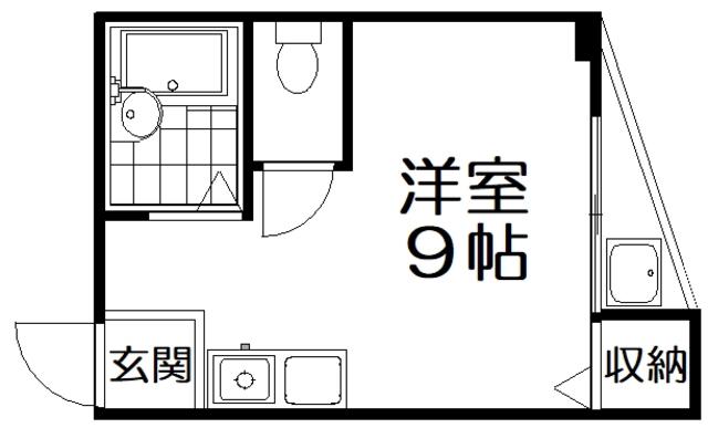 シャンテー甲斐田(ワンルーム/3階)の間取り写真