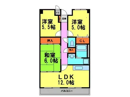 ブリーユエトワール(3LDK/3階)の間取り写真