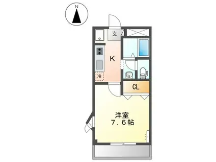 サンライズ(1K/2階)の間取り写真