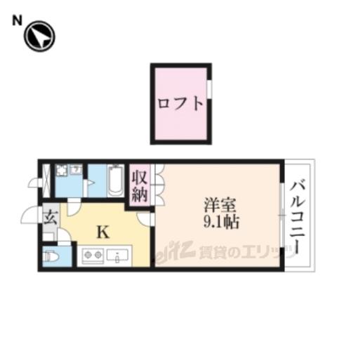 エタニティ(1K/2階)の間取り写真