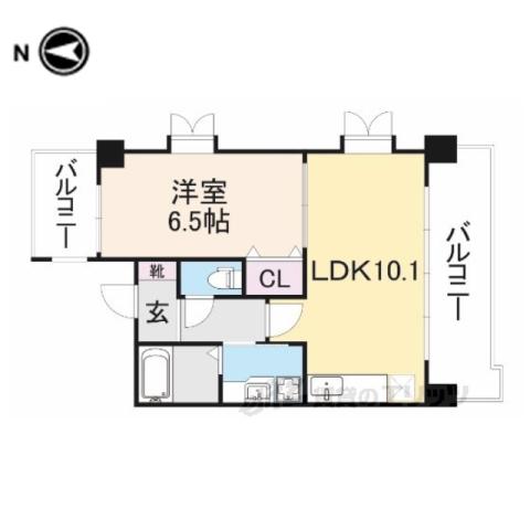 ラディウス武庫之荘(1LDK/2階)の間取り写真