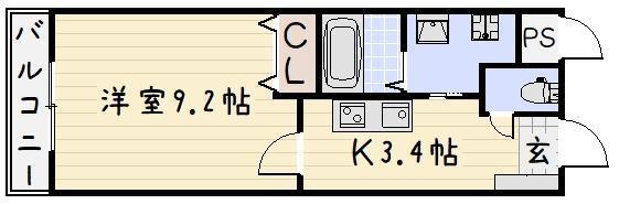 FOREST COURTI(1K/1階)の間取り写真