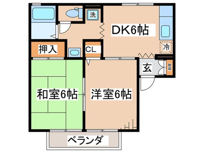 アネックス千代田(2DK/1階)の間取り写真