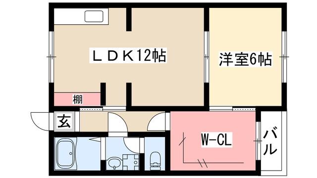 ウィステリア大曽根(1LDK/1階)の間取り写真