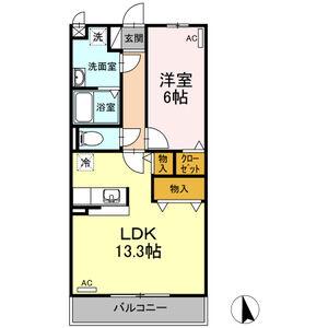 EXCEL COURT(1LDK/3階)の間取り写真