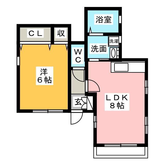 K-ONE(1LDK/1階)の間取り写真