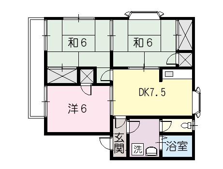 エクシア77E棟(3DK/2階)の間取り写真