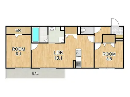 GIGLIATO(2LDK/2階)の間取り写真