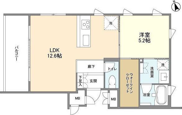 ガーデン東新宿(1LDK/5階)の間取り写真