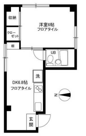 JOYビル(1DK/3階)の間取り写真