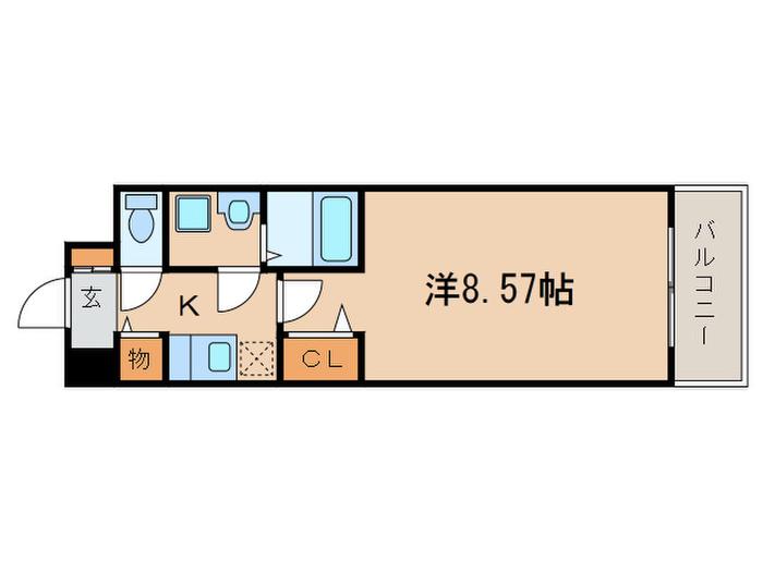 レジディア京都駅前(1K/8階)の間取り写真