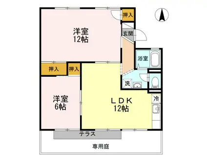 エトワール津島 A棟(2LDK/1階)の間取り写真