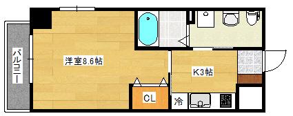 サンライズ昭和(1K/8階)の間取り写真