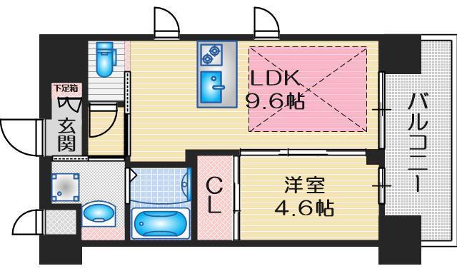 第26関根マンション(1LDK/11階)の間取り写真