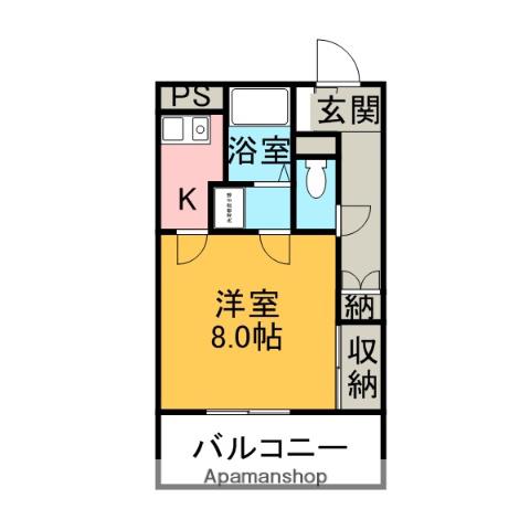 ウイングカナザワ1(1K/4階)の間取り写真