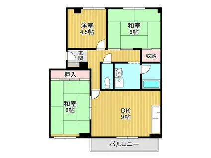 カルムハイツ千代田(3LDK/3階)の間取り写真