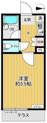 ピア要町(1K/1階)の間取り写真