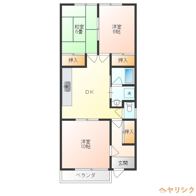 メゾンパーク(3DK/2階)の間取り写真