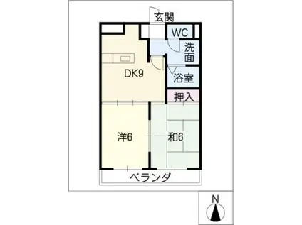 レジデンシア・ノモック(2DK/3階)の間取り写真