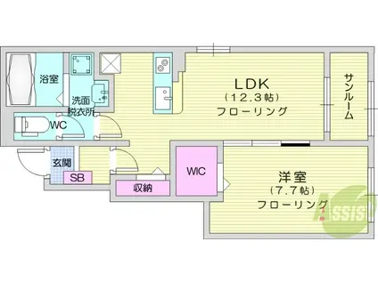 プチ・モンターニュⅢ(1LDK/1階)の間取り写真