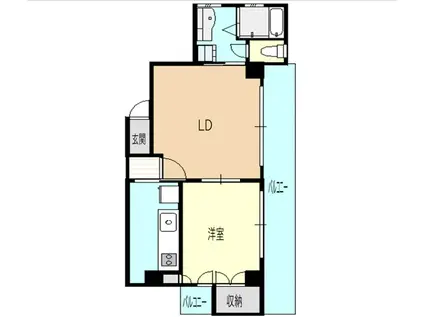 アークヒルズ横浜蒔田(1LDK/5階)の間取り写真